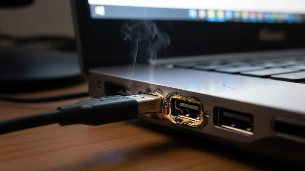 چرا پورتهای USB لپ تاپ من کار نمیکنند؟ راهحل جامع 4 تغییر شکل در ظاهر پورت یو اس بی