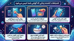 گوشیم افتاده تو آب! چکار کنم؟ (اشتباهات مرگبار هنگام آبخوردگی گوشی) 4 اشتباهات هنگام آب خوردگی گوشی