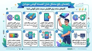 چرا گوشیم دیر شارژ میشه؟ (راهنمای عیبیابی کند شارژ شدن موبایل) 5 راهنمای عیب یابی شارژ موبایل