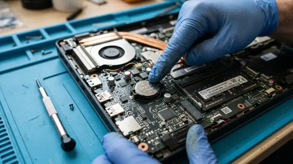دلیل بهم ریختن ساعت و تاریخ لپتاپ چیست و چگونه آن را رفع کنیم؟ 3 باتری CMOS لپ تاپ