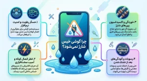 گوشی خیس شده شارژ نمیشود؟ دلیل و راهحل فوری 3 مشکل شارژ گوشی بعد از خیس شدن